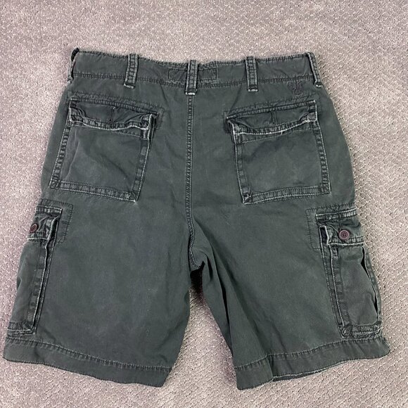 Vtg American Eagle Classic Length Cargo Shorts Mens 38 Black Gray Heavyweight - Picture 3 of 13